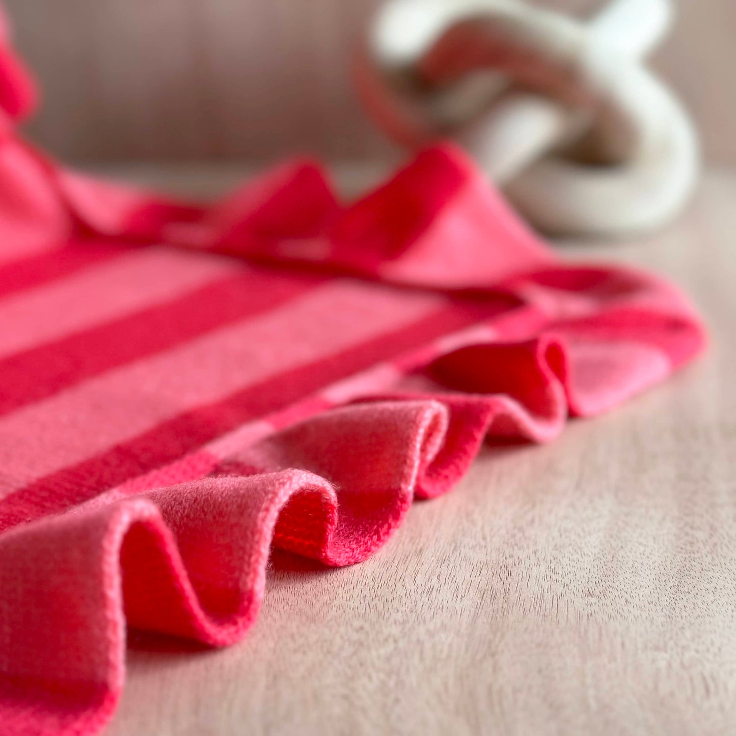 Cashmere Frill Bold Stripe Baby Blanket with Personalisation
