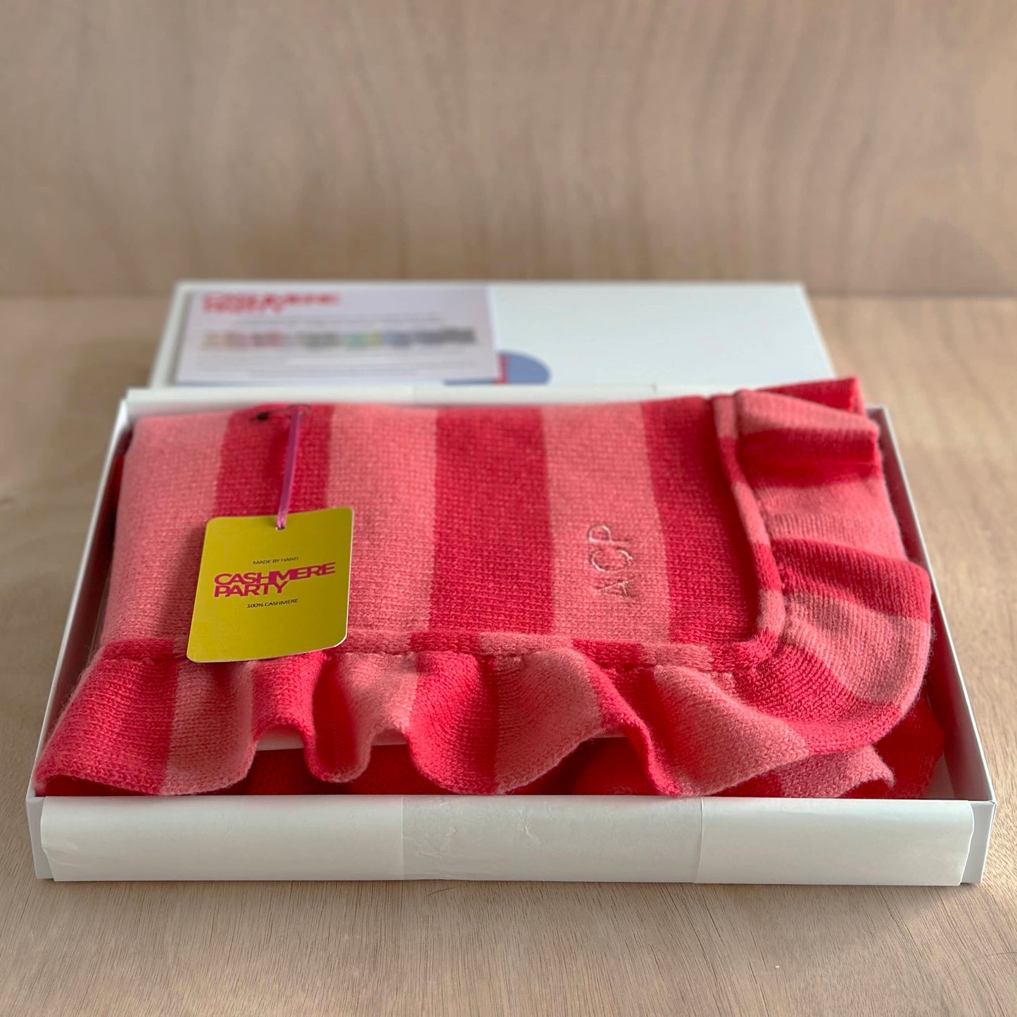 Cashmere Frill Bold Stripe Baby Blanket with Personalisation